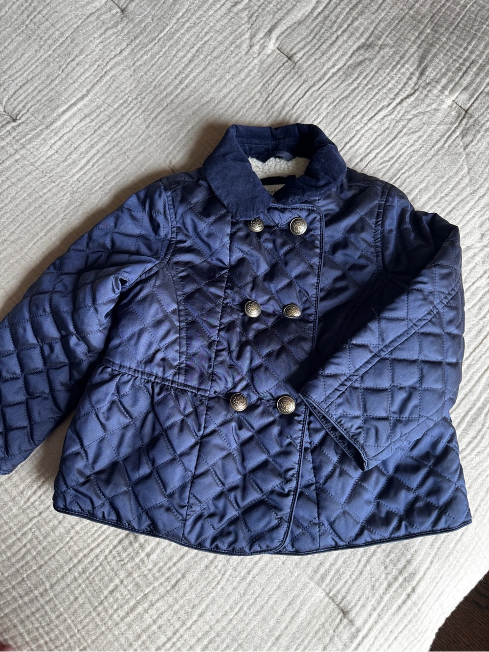 Baby Gap 2T Gap Kids Quilted Navy Button-Front Jacket
